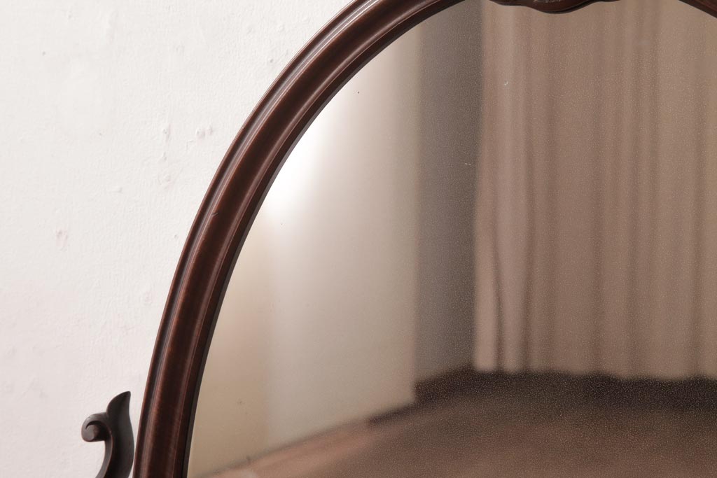アンティーク雑貨　フランスアンティーク　マホガニー材　最高級　気品あふれるヴィクトリアンスタイルのミラー(ドレッサー、鏡)