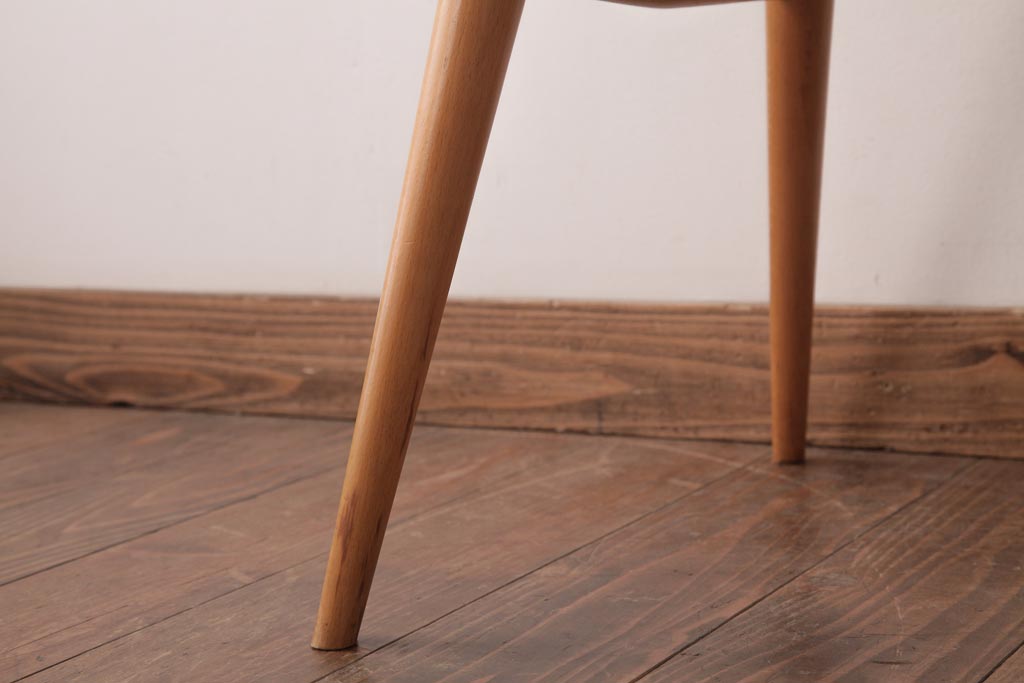 ヴィンテージ家具　イギリスビンテージ　ERCOL(アーコール)　フープバック　布張り座面のウィンザーチェア(ダイニングチェア、ワークチェア、椅子、ウインザーチェア)