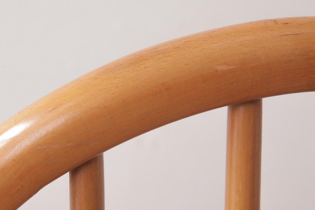 ヴィンテージ家具　イギリスビンテージ　ERCOL(アーコール)　フープバック　布張り座面のウィンザーチェア(ダイニングチェア、ワークチェア、椅子、ウインザーチェア)(2)