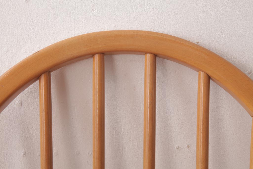 ヴィンテージ家具　イギリスビンテージ　ERCOL(アーコール)　フープバック　布張り座面のウィンザーチェア(ダイニングチェア、ワークチェア、椅子、ウインザーチェア)(3)