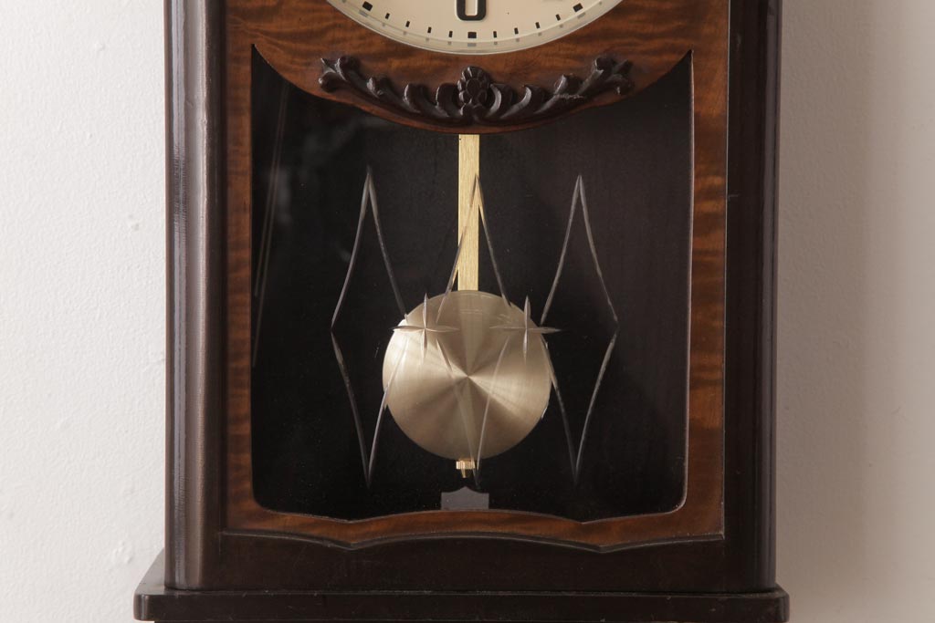 アンティーク雑貨　昭和初期　SEIKOSHA(精工舎、セイコー)　内部交換済・電池式　レトロな柱時計(掛時計、振り子時計)
