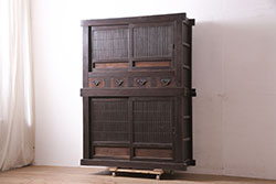 アンティーク家具　シンプルな四尺水屋箪笥(キャビネット、収納棚)(R-036363)