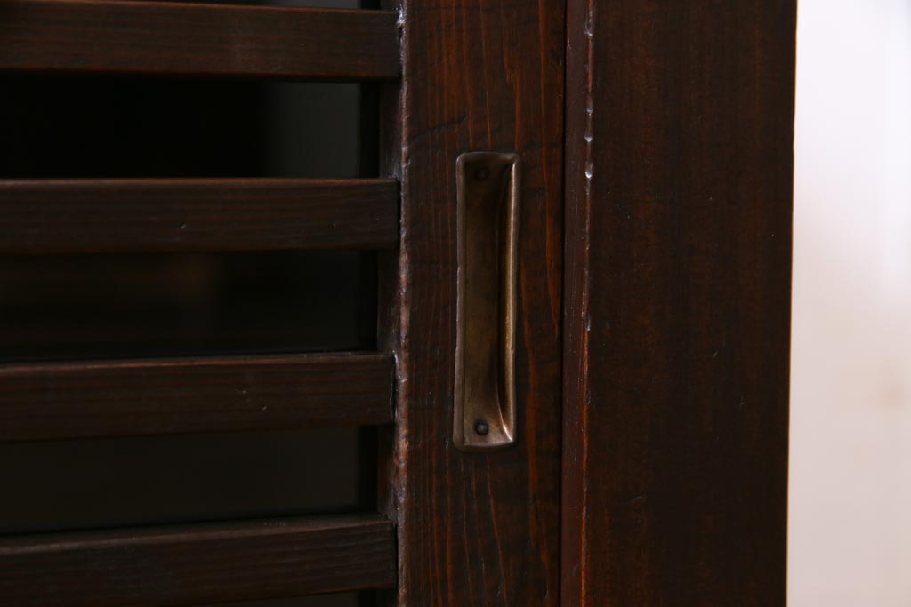 アンティーク家具　明治大正期　ヒノキ材　小振り　味わい深い帳場箪笥のローボード(収納棚、テレビ台)
