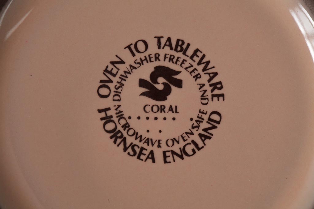 アンティーク雑貨　イギリスビンテージ　HORNSEA(ホーンジー)　CORAL(コーラル)　カップ&ソーサー2客セット(洋食器)(R-036411)
