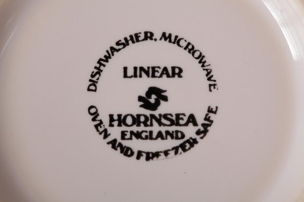 アンティーク雑貨　イギリスビンテージ　HORNSEA(ホーンジー)　LINEAR(リニア)　カップ&ソーサー2客セット(洋食器)(R-036413)