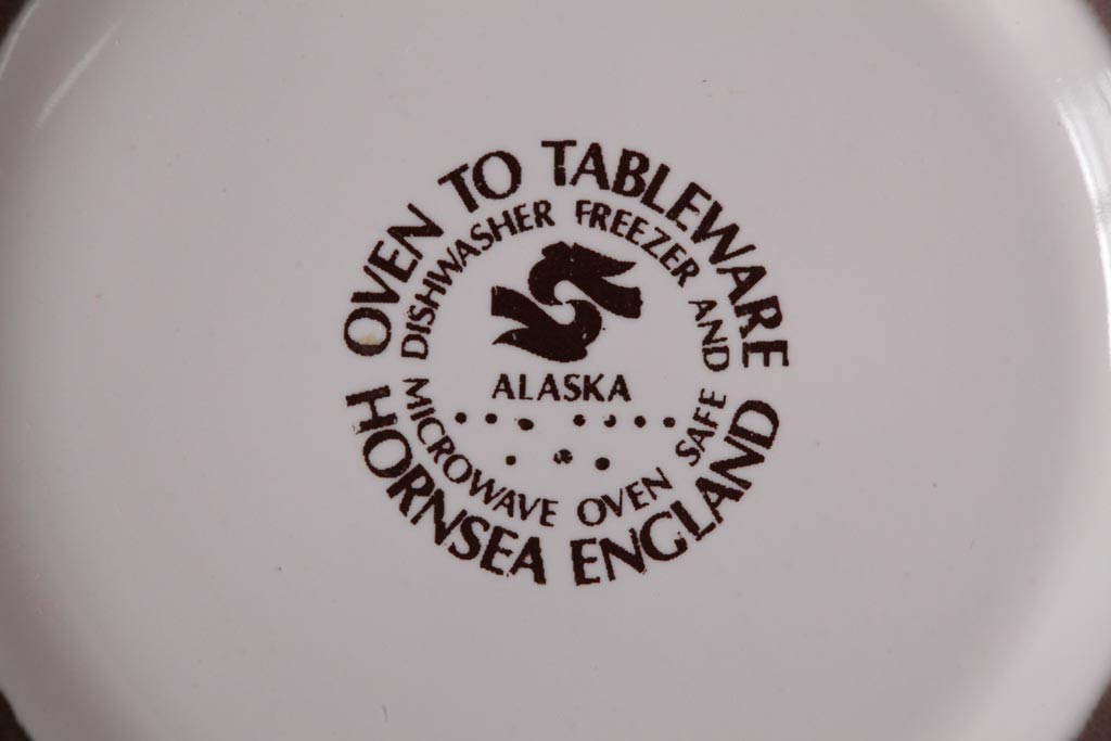 アンティーク雑貨　イギリスビンテージ　HORNSEA(ホーンジー)　ALASKA(アラスカ)　カップ&ソーサー2客セット(洋食器)(R-036414)
