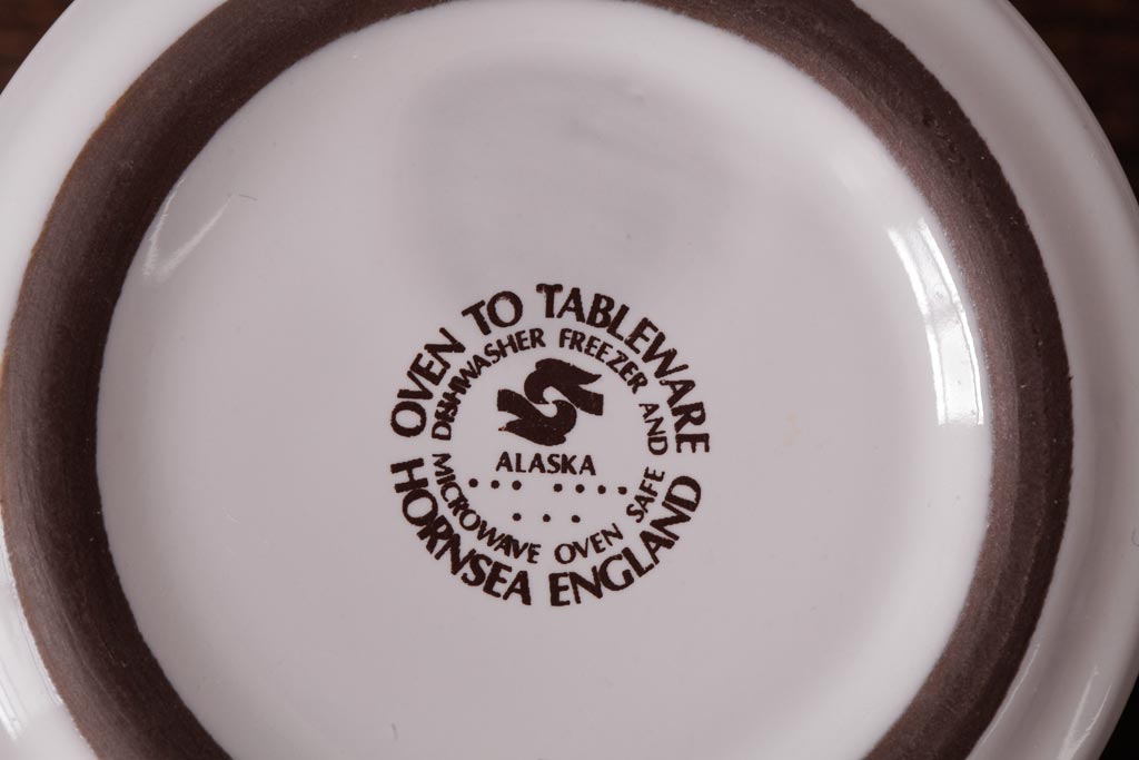 アンティーク雑貨　イギリスビンテージ　HORNSEA(ホーンジー)　ALASKA(アラスカ)　カップ&ソーサー3客セット(洋食器)(R-036415)