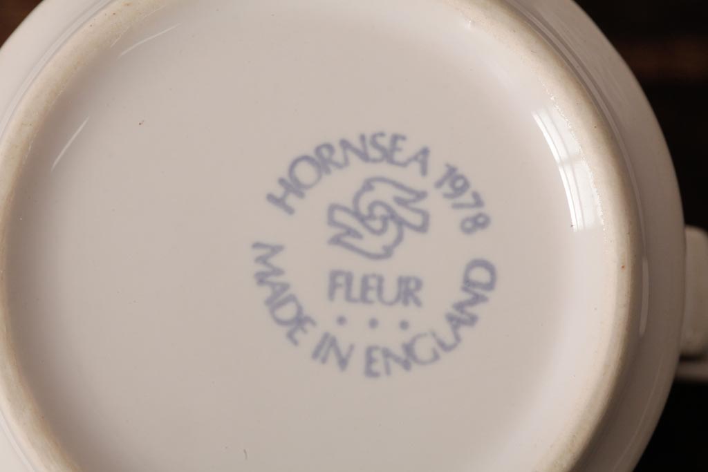 ヴィンテージ雑貨　イギリスビンテージ　Hornsea(ホーンジー)　FLEUR(フルール)　カップ&ソーサー3客セット(R-036419)