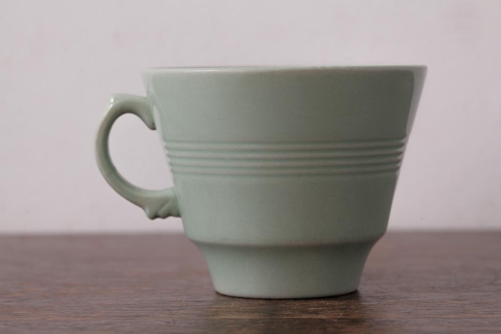 ビンテージ雑貨　イギリスヴィンテージ　Woods ware(ウッズウエア)　Beryl(ベロル)　カップ&ソーサー2客セット(R-036420)