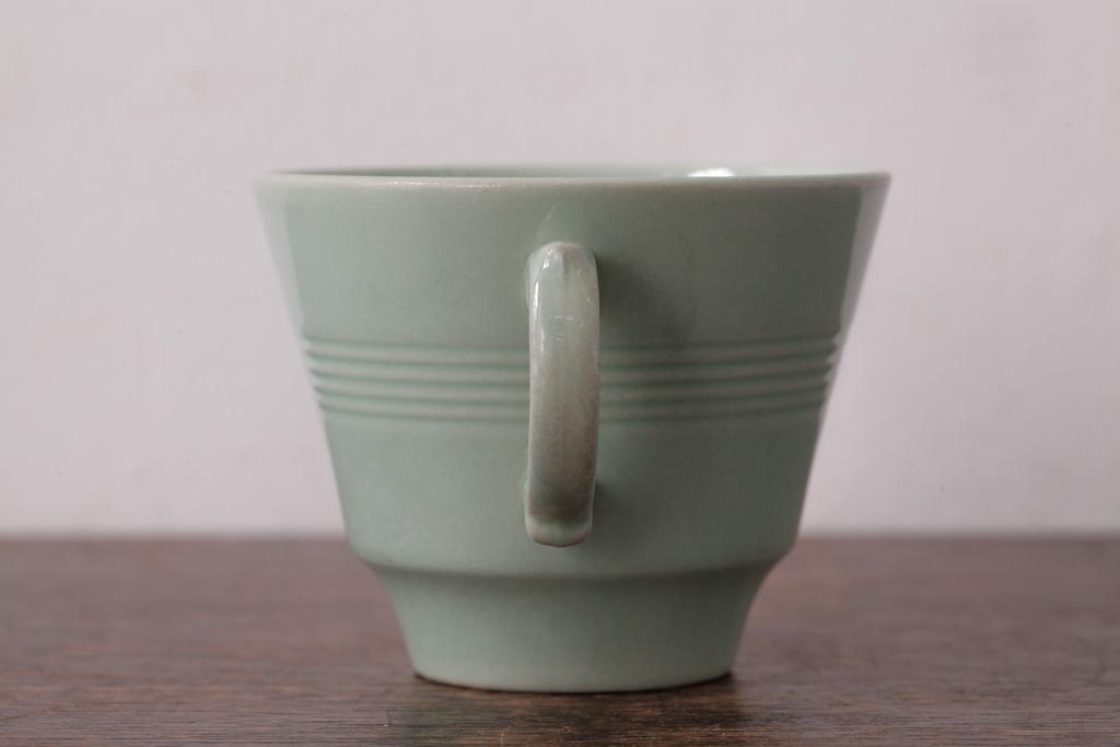 ビンテージ雑貨　イギリスヴィンテージ　Woods ware(ウッズウエア)　Beryl(ベロル)　カップ&ソーサー2客セット(R-036420)
