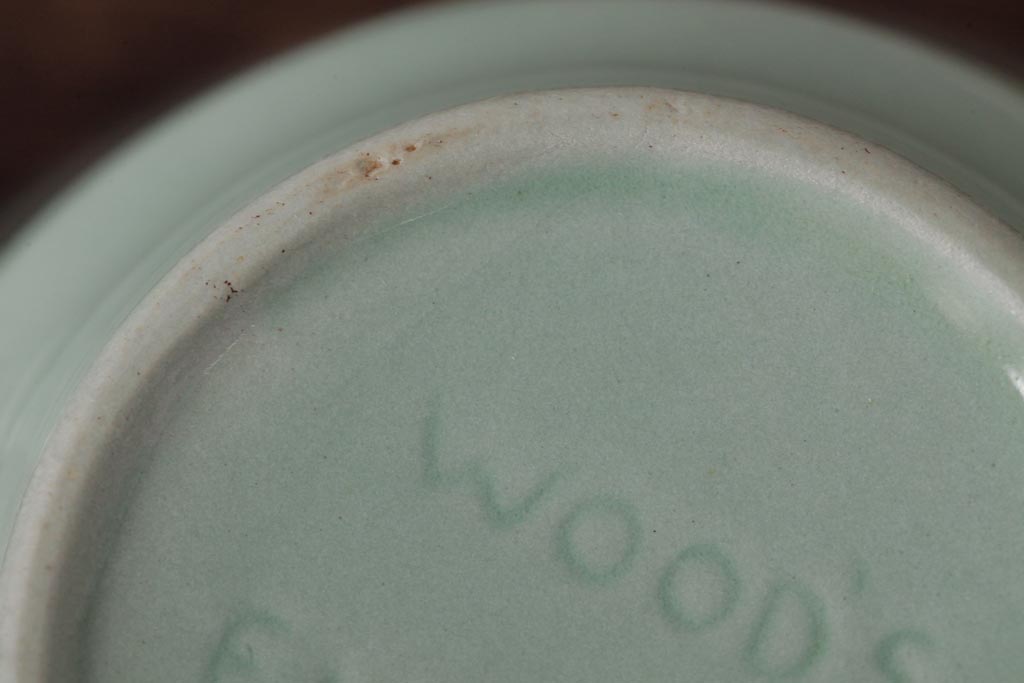 ビンテージ雑貨　イギリスヴィンテージ　Woods ware(ウッズウエア)　Beryl(ベロル)　カップ&ソーサー2客セット(R-036420)