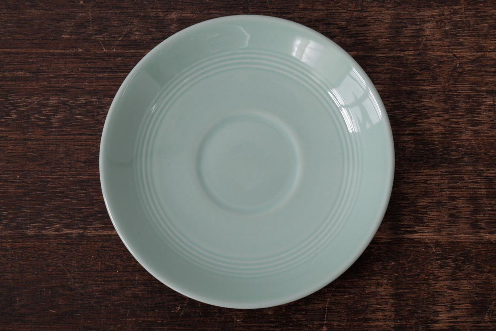 ビンテージ雑貨　イギリスヴィンテージ　Woods ware(ウッズウエア)　Beryl(ベロル)　カップ&ソーサー2客セット(R-036420)