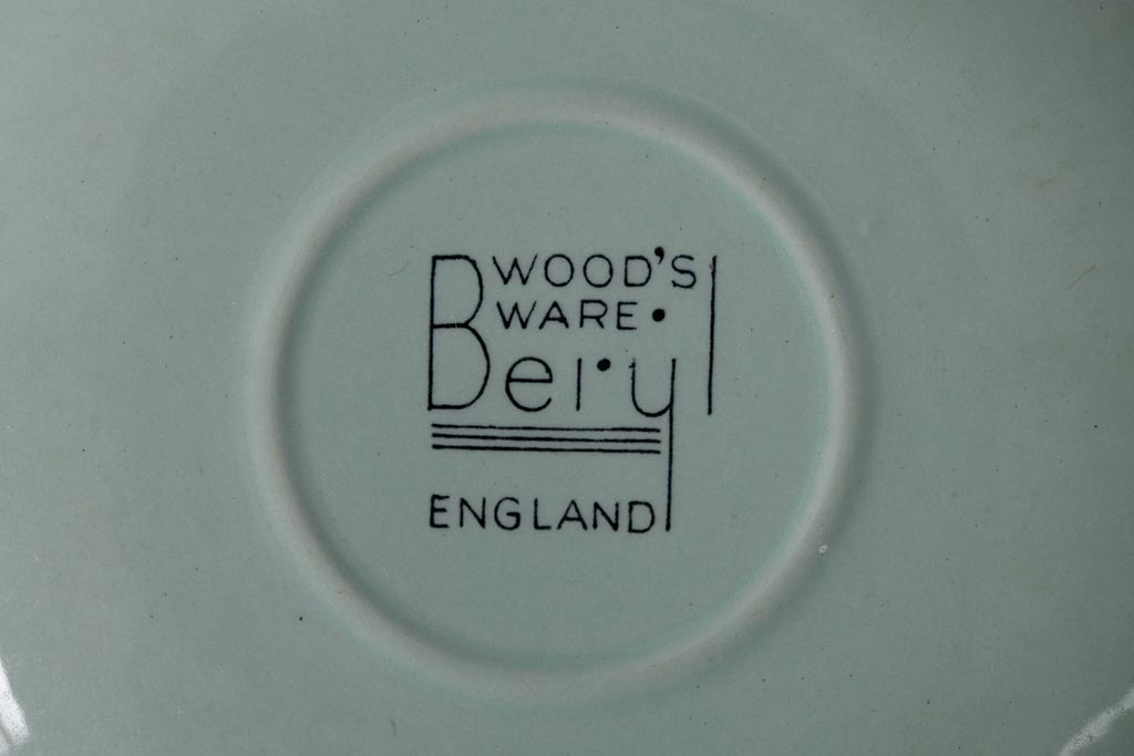 ビンテージ雑貨　イギリスヴィンテージ　Woods ware(ウッズウエア)　Beryl(ベロル)　カップ&ソーサー2客セット(R-036421)