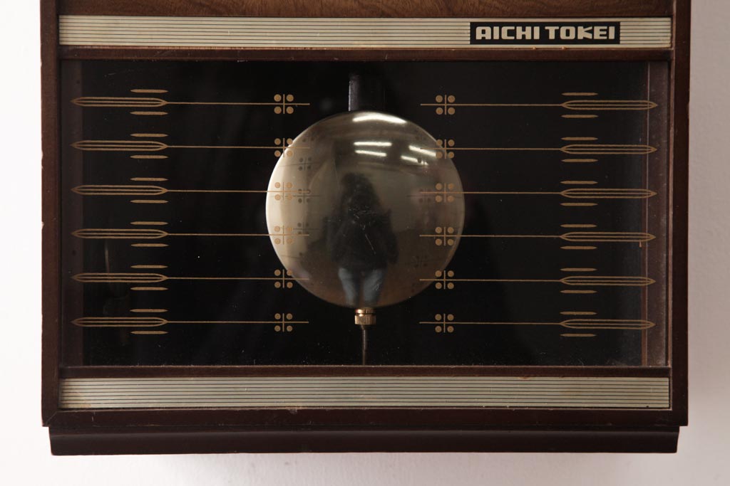 アンティーク雑貨　AICHI(アイチ、愛知時計電機)　手巻き式　30DAY　Super　Eight　掛け時計(柱時計、振り子時計)