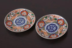 アンティーク雑貨　明治期　色絵　伊万里　6寸5分皿2枚セット(和食器)(R-036520)