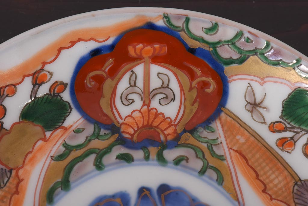アンティーク雑貨　明治期　色絵　伊万里　6寸5分皿2枚セット(和食器)(R-036522)
