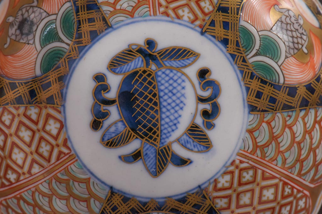 アンティーク雑貨　明治期　伊万里　色絵　なます皿2枚セット(和食器)(R-036523)