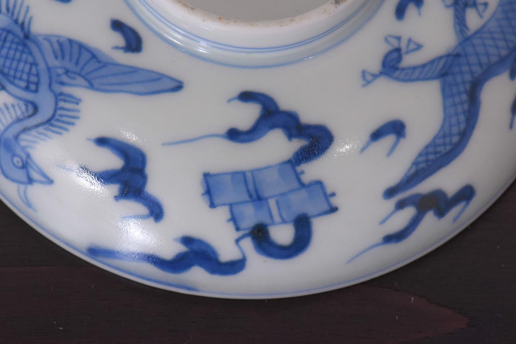 アンティーク雑貨　江戸期　伊万里　鳳凰　蓋付き茶碗2客セット(和食器)(R-036529)