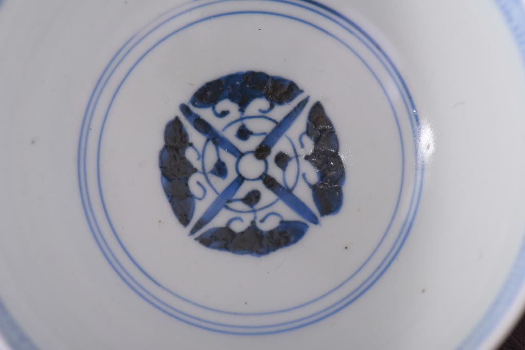 アンティーク雑貨　江戸期　伊万里　鳳凰　蓋付き茶碗2客セット(和食器)(R-036529)