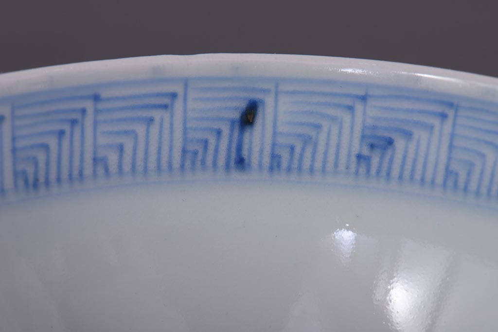 アンティーク雑貨　江戸期　伊万里　鳳凰　蓋付き茶碗3客セット(和食器)(R-036530)