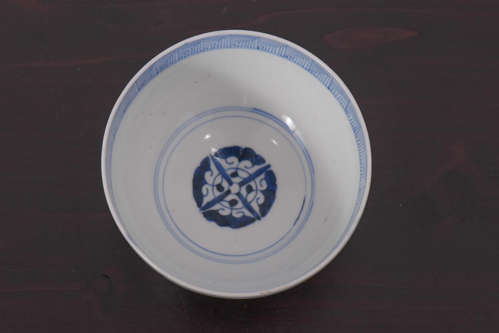 アンティーク雑貨　江戸期　伊万里　鳳凰　蓋付き茶碗3客セット(和食器)(R-036530)