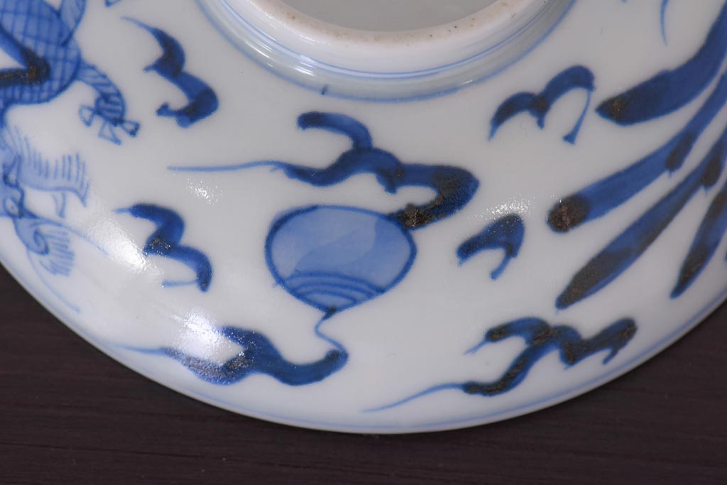 アンティーク雑貨　江戸期　伊万里　鳳凰　蓋付き茶碗3客セット(和食器)(R-036530)