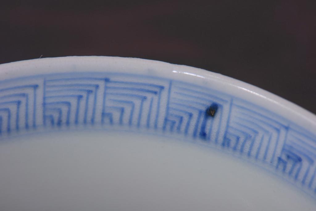 アンティーク雑貨　江戸期　伊万里　鳳凰　蓋付き茶碗3客セット(和食器)(R-036530)