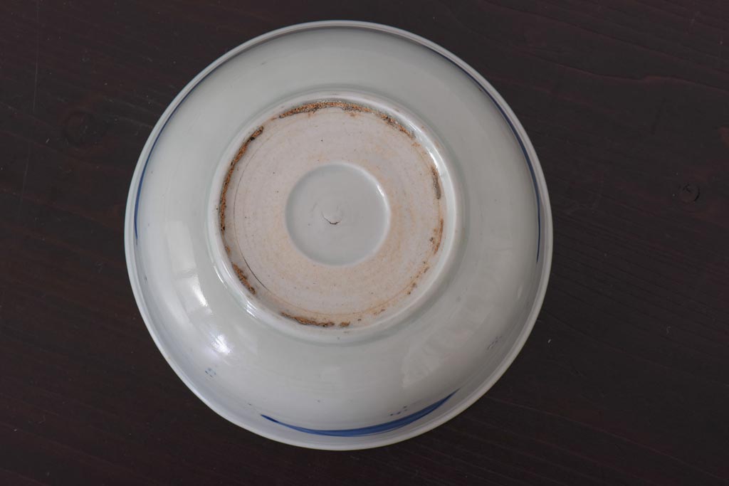 アンティーク雑貨　江戸期　伊万里　コウモリ図柄　深鉢　皿(和食器)(R-036531)