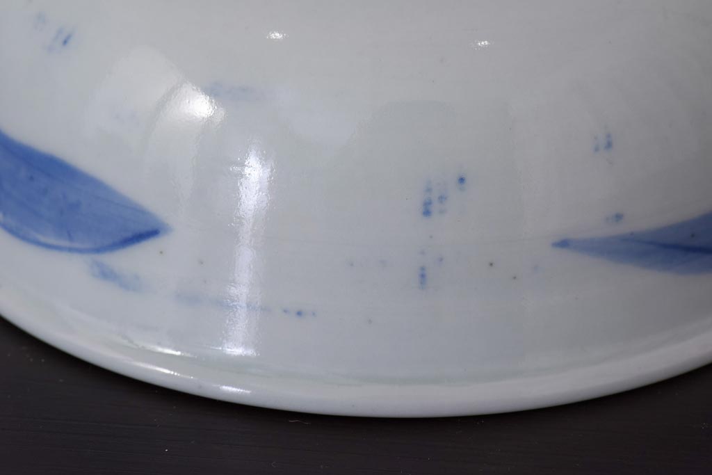 アンティーク雑貨　江戸期　伊万里　コウモリ図柄　深鉢　皿(和食器)(R-036532)