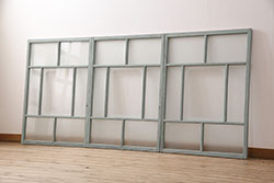 アンティーク建具　和の風情漂う組子入りがお洒落なガラス戸4枚セット(引き戸、建具)(R-048220)