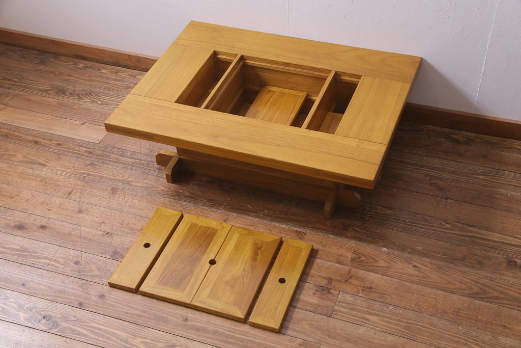 和製アンティーク家具　昭和レトロ　上品な和の雰囲気漂う座卓(テーブル、関西火鉢、囲炉裏)