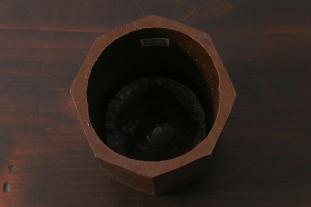 古民具　昭和初期　根来塗　木製花瓶(花入れ、花器、漆器)(R-036567)