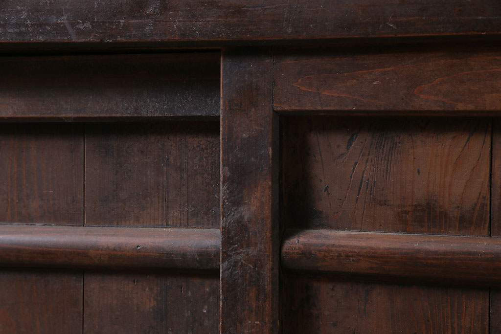 アンティーク家具　明治期　木味が魅力の四尺水屋箪笥(キャビネット、食器棚、収納棚)(R-036592)
