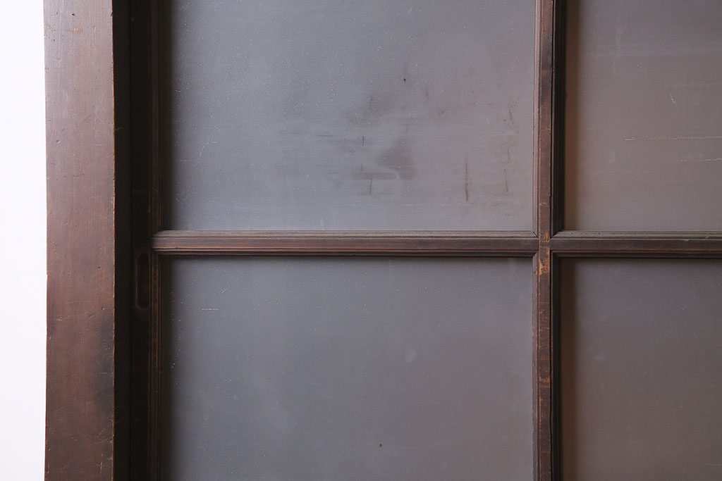 アンティーク家具　一本物　すりガラス　大型サイズのレトロなキャビネット(収納棚)(R-036597)