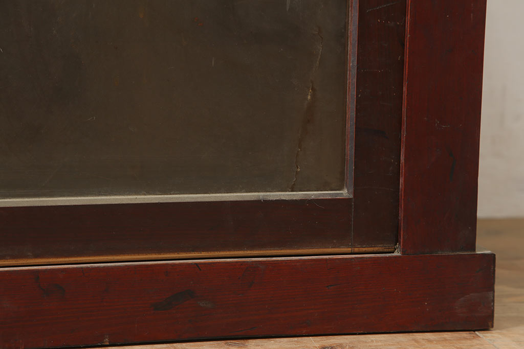 和製アンティーク　大正期　漆塗り　水屋キャビネット・上段(戸棚、水屋箪笥、収納棚)(R-036615)
