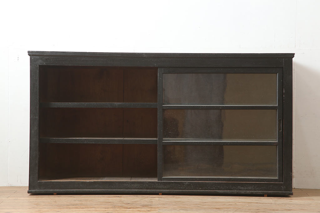 アンティーク家具　和製アンティーク　重ねキャビネット・上段(戸棚、水屋箪笥、収納棚)(R-036640)