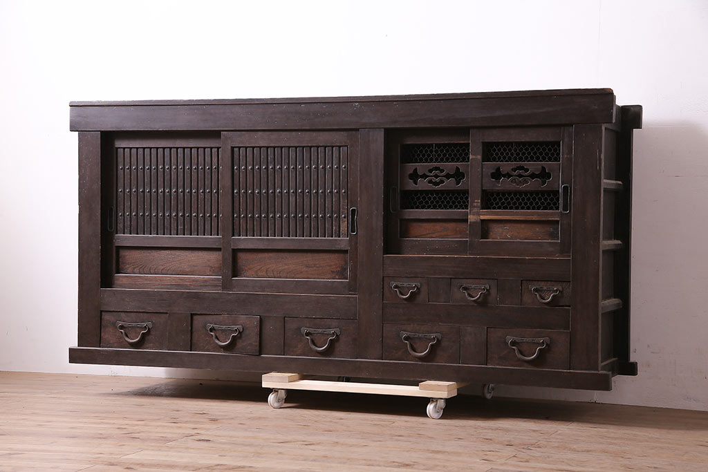 アンティーク家具　明治大正期　重ね水屋箪笥(収納棚)(R-036664)