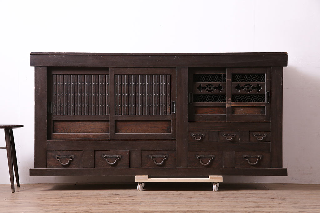 アンティーク家具　明治大正期　重ね水屋箪笥(収納棚)(R-036664)