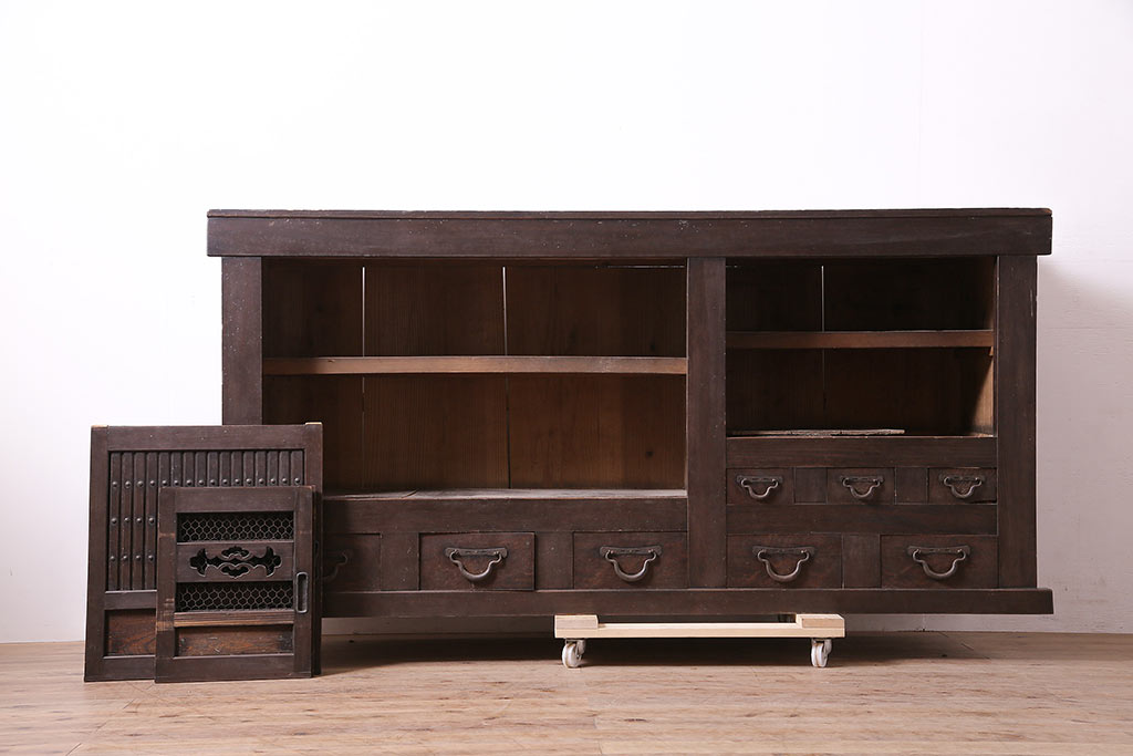 アンティーク家具　明治大正期　重ね水屋箪笥(収納棚)(R-036664)