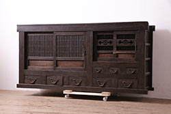 アンティーク家具　明治大正期　重ね水屋箪笥(収納棚)(R-036664)