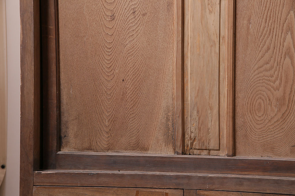 アンティーク家具 和製アンティーク 木製引き戸の重ねキャビネット 
