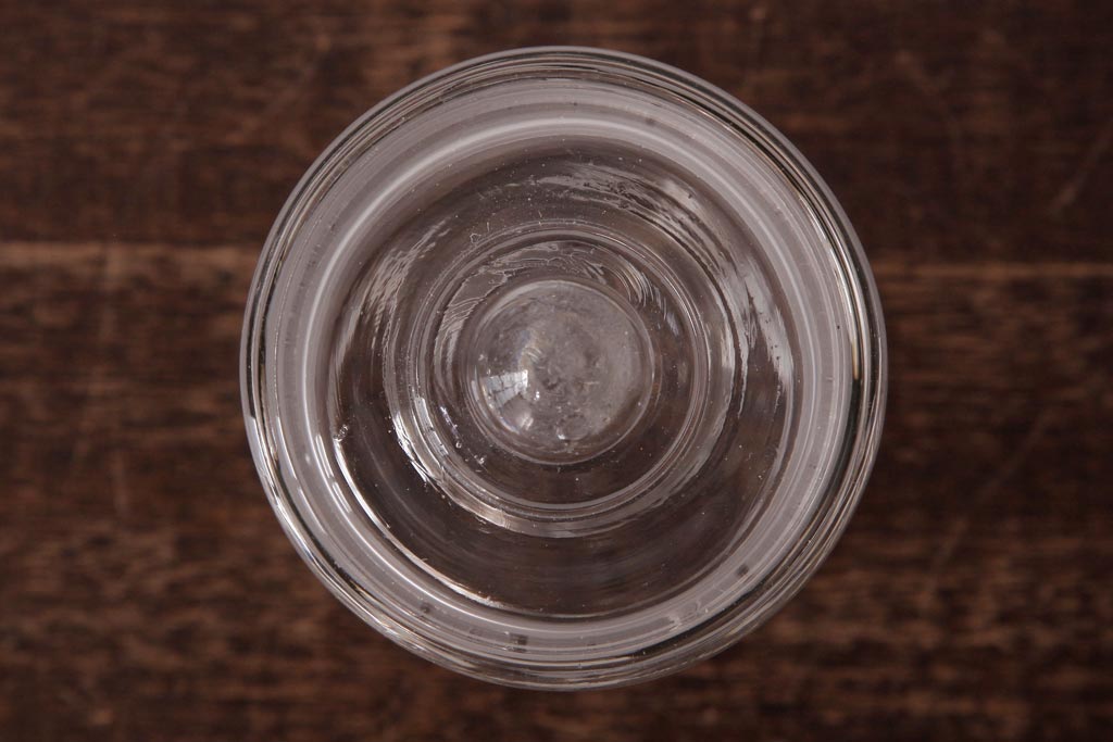 レトロ雑貨　丸いつまみが可愛らしいアンティーク標本瓶(ガラスビン、硝子瓶)(R-036738)