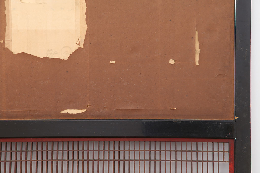 アンティーク建具　和製アンティーク　明治大正期　ケヤキ材一枚板　上手物の格子帯戸4枚セット(引き戸、建具)(R-036755)