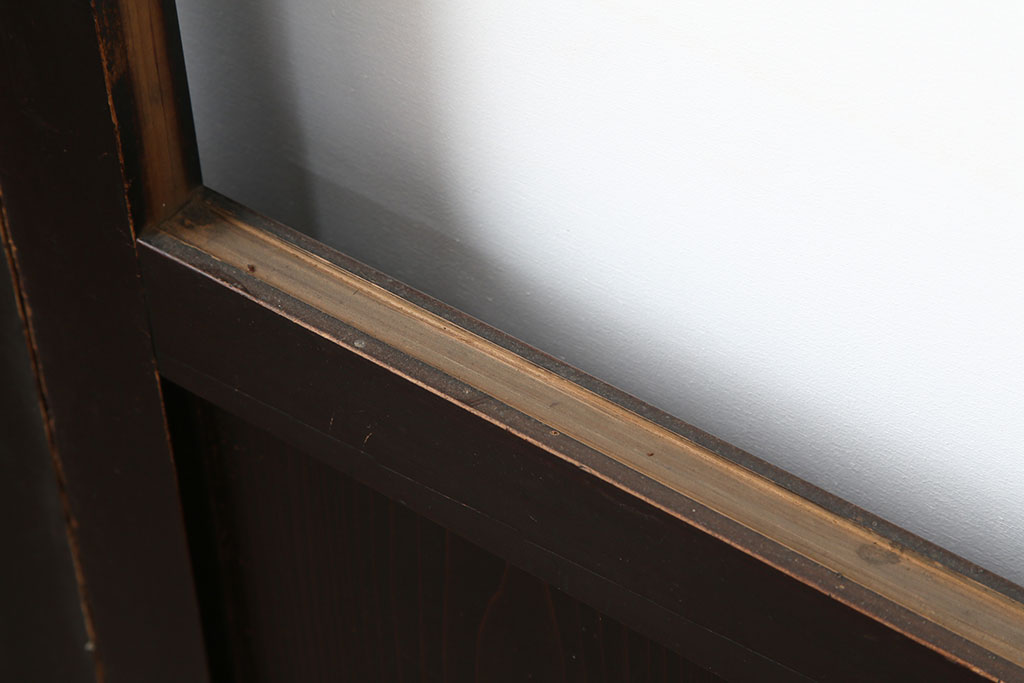 アンティーク建具　シンプルなガラス帯戸4枚セット(引き戸、建具)(R-036758)