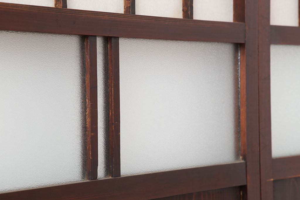 アンティーク建具　明治大正期　和レトロな雰囲気が魅力の障子戸4枚セット(建具、引き戸)(R-036786)