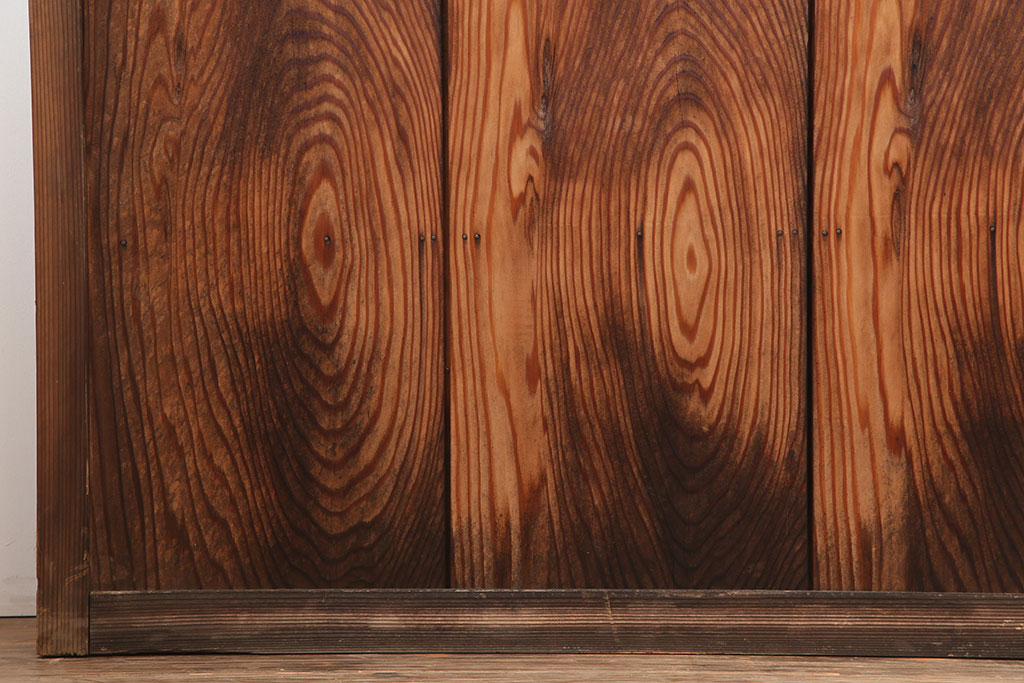 アンティーク建具　木味を楽しめる板戸4枚セット(引き戸、建具)(R-036796)
