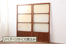 欄間を新規製作!ご希望のサイズで、デザインは中央に家紋、まわりに松の彫刻。色味は提供いただいた画像に近しい色味で着色。(明かり取り、明り取り、建具)