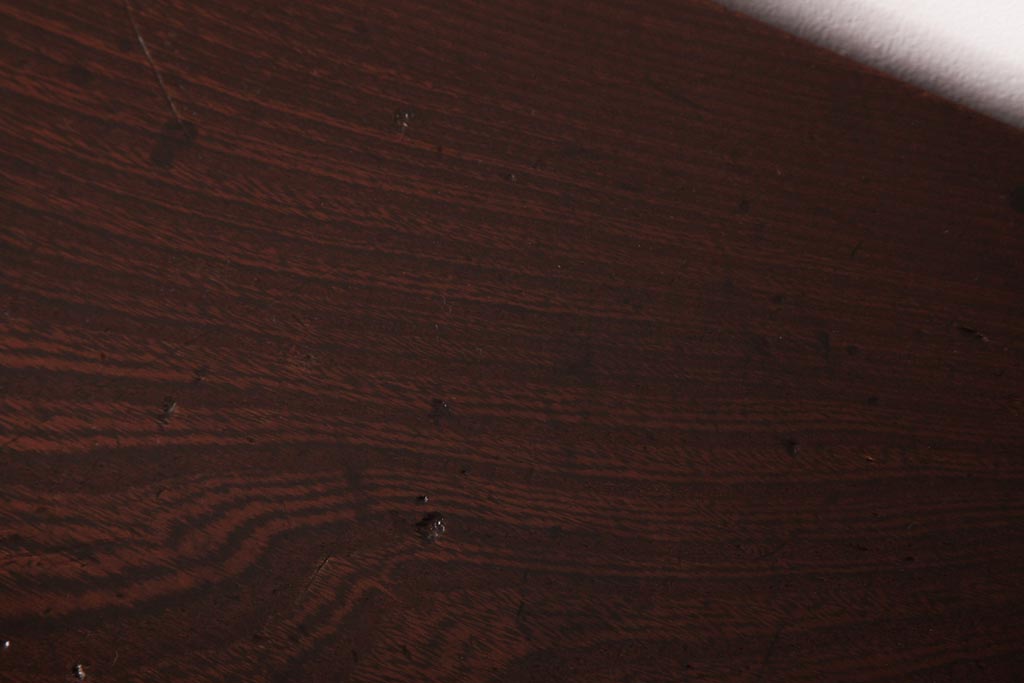 アンティーク家具　総ケヤキ材　天板一枚板　和の風情あふれる上質な両袖文机(両袖机、帳場机)