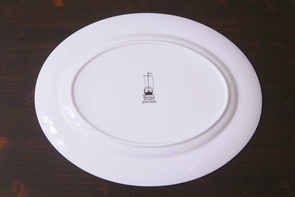 イタリア　Richard Ginori(リチャードジノリ)　船のマーク　オーバルプレート(大皿、洋食器)(R-036831)