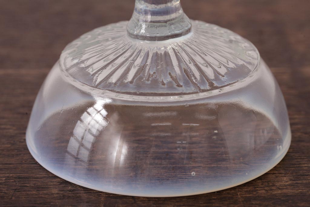 レトロ雑貨　昭和レトロ　コレクションにもぴったりなプレスガラスの乳白暈し氷コップ2個セット(プレスガラス)(R-036837)